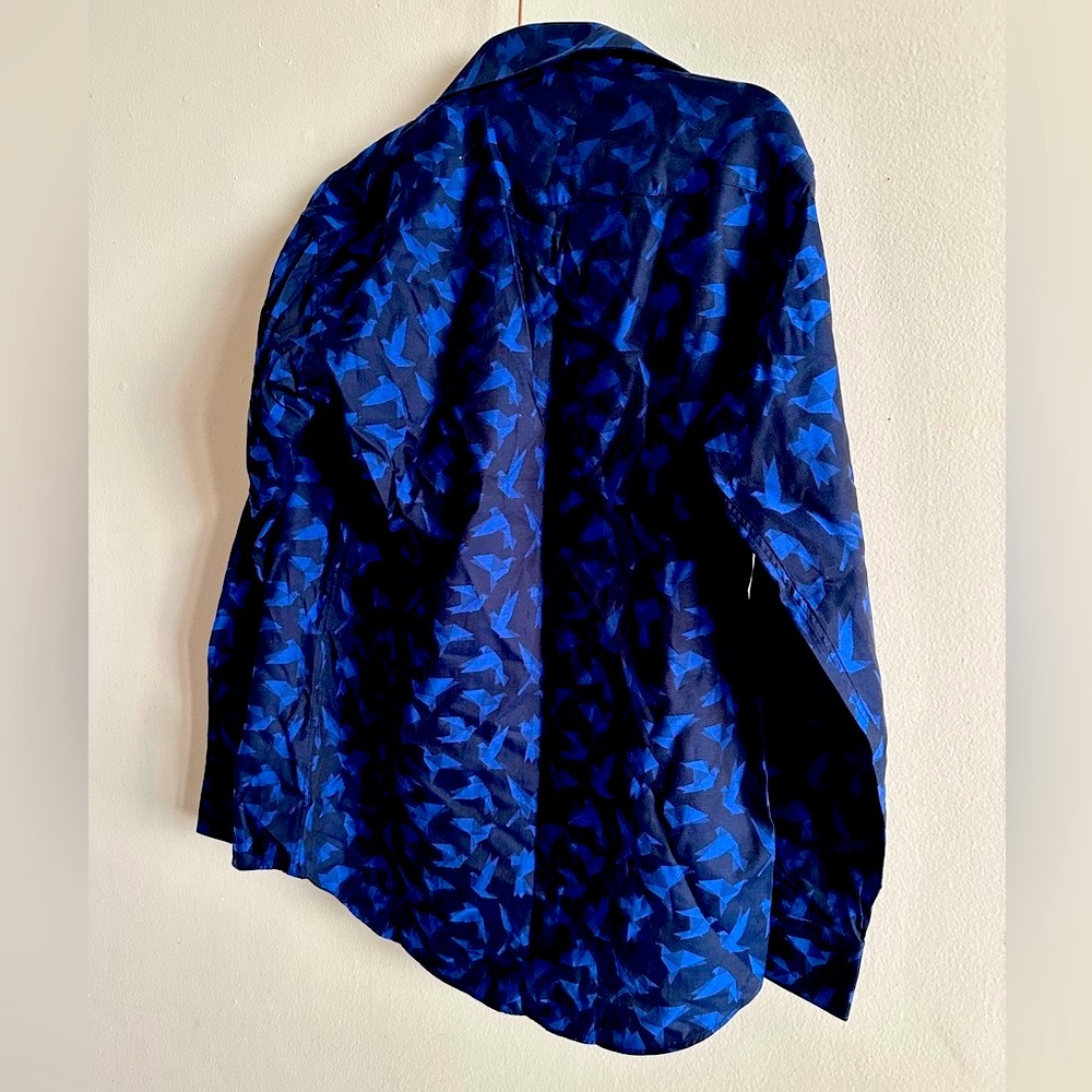 BERTIGO NWT Men's Blue Patterned Dress Shirt SIZE SMALL Collar Button Up Formal - Picture 2 of 3